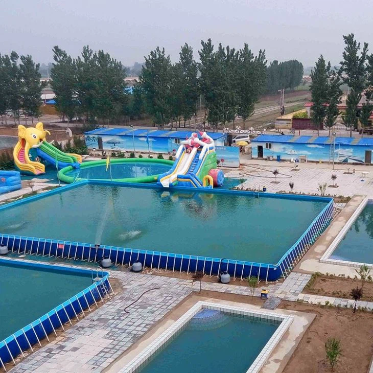 Mobile frame pool water playground